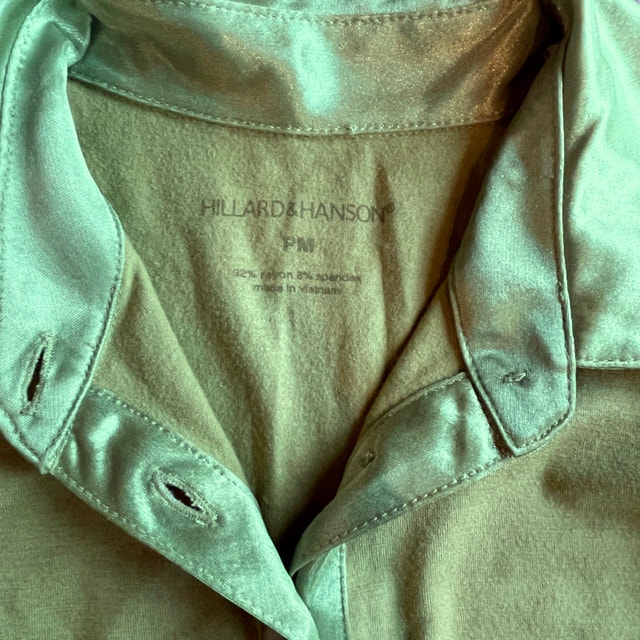 Hillard & Hanson Lime Green T shirt with Satin trim-Small - photo 4