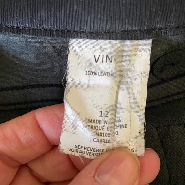 Vince Black Textured Leather Pants Jeans-Size 12 - photo 5