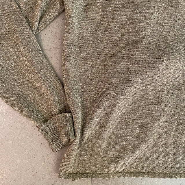 Molly Bracken Metallic Gold Open Back Sweater - Medium - photo 3