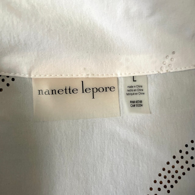 Nanette Lepore White Windbreaker jacket-laser-cut bird pattern-L - photo 3