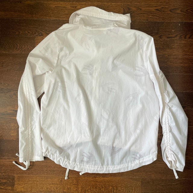 Nanette Lepore White Windbreaker jacket-laser-cut bird pattern-L - photo 4
