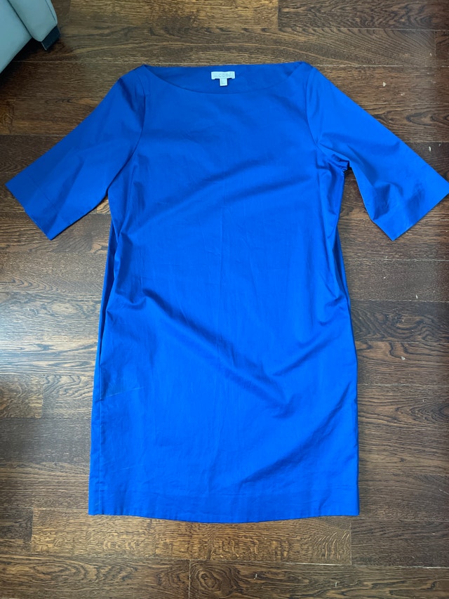 COS Royal Blue 100% Cotton Poplin Shift Dress with pockets-Sz. 6