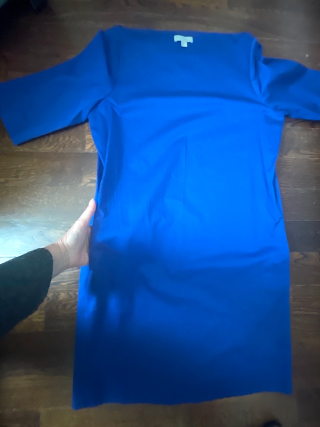 COS Royal Blue 100% Cotton Poplin Shift Dress with pockets-Sz. 6 - photo 3