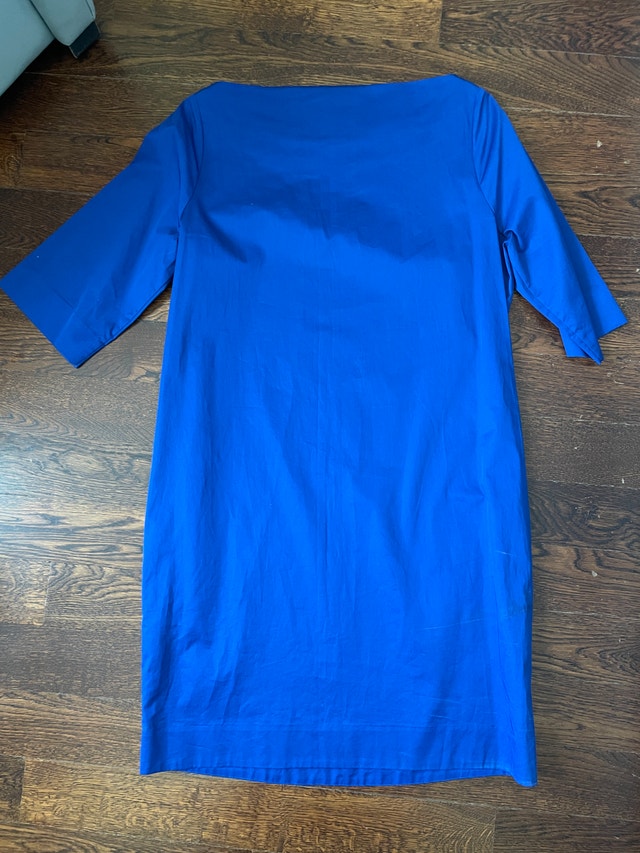 COS Royal Blue 100% Cotton Poplin Shift Dress with pockets-Sz. 6 - photo 4