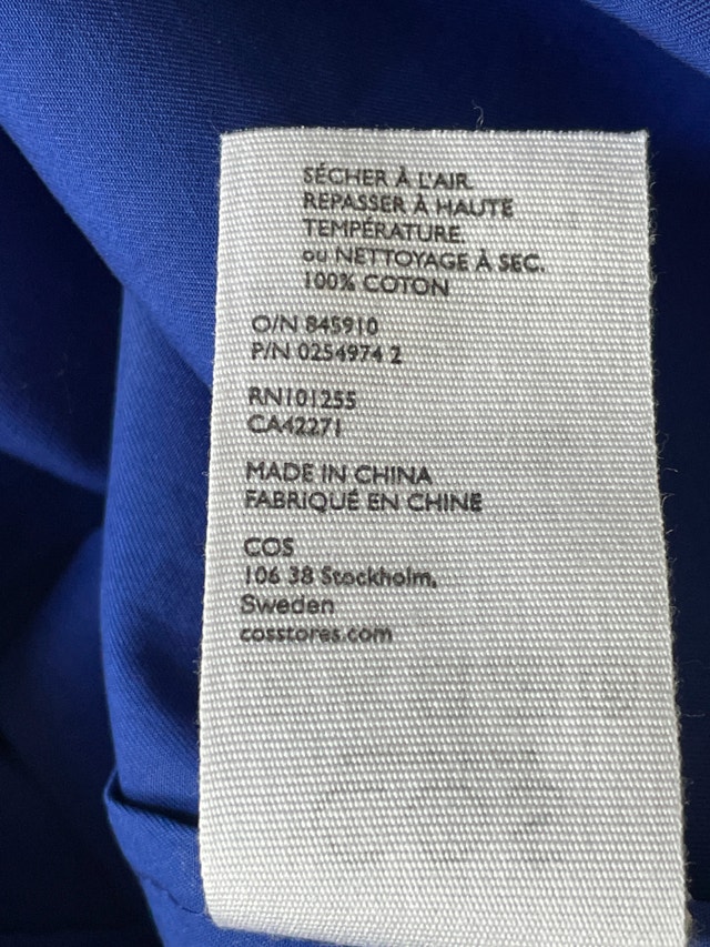 COS Royal Blue 100% Cotton Poplin Shift Dress with pockets-Sz. 6 - photo 5