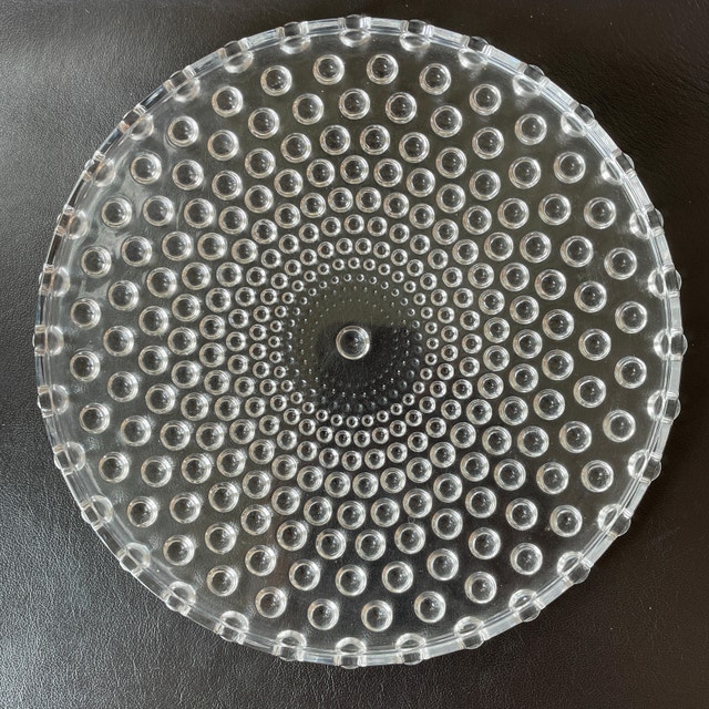 Vintage 1950s Crystal Bubble Thousand Eye Cake Serving Platter