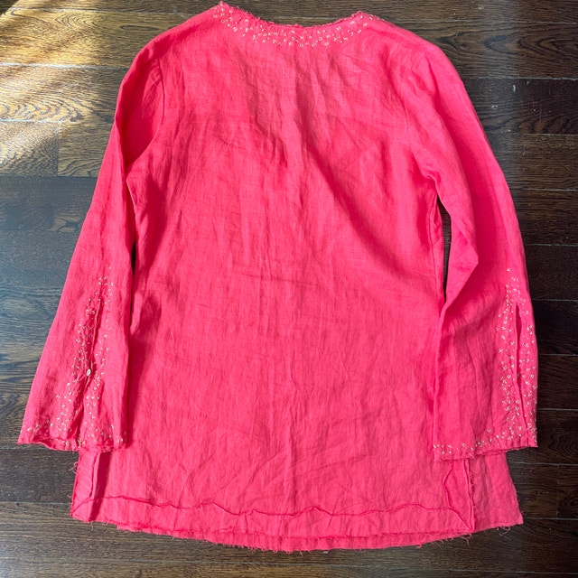 Nougat London Coral 100% Linen Tunic with Gold Stitching-MED/LGE - photo 4