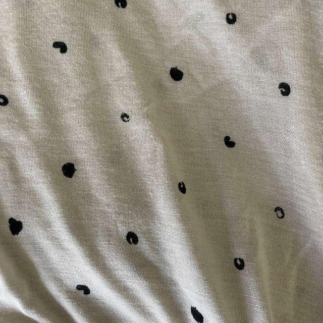 NEW Kensie Cream/Black Asymmetrical polka dot Tshirt-Large - photo 5