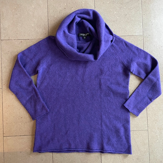 Vivian Shyu Purple Cowl neck Sweater-Small-Made in Italy