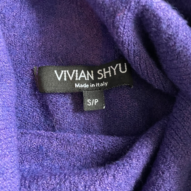 Vivian Shyu Purple Cowl neck Sweater-Small-Made in Italy - photo 2
