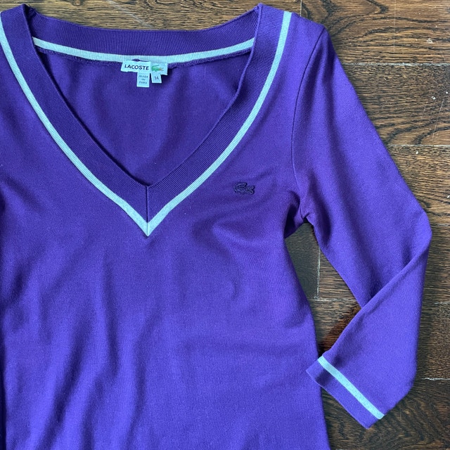 Lacoste Purple 3/4 Sleeve Jersey Dress w/ pockets-Size 34(Small) - photo 2