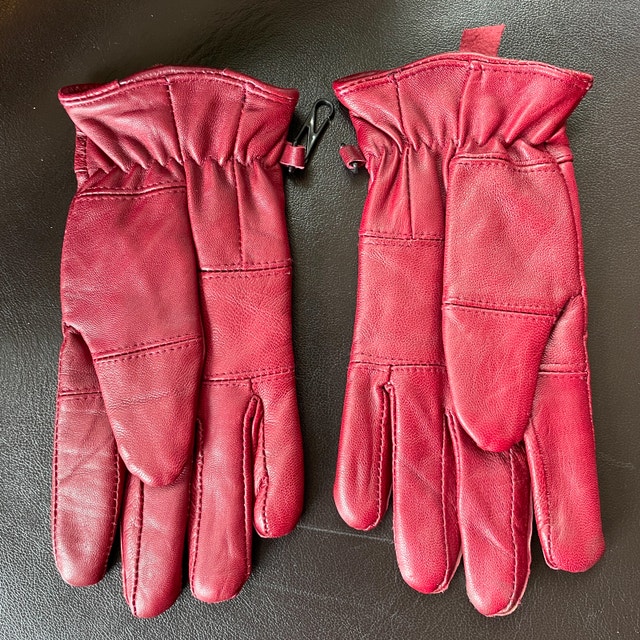 NEW Red Leather Gloves for women - Size Medium - photo 2