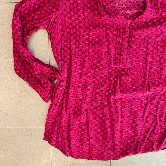 Addition Elle Deep Pink Long Sleeve Tunic Top Blouse-Size 14 - photo 3