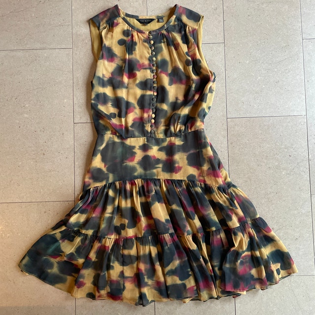 Ted Baker Elvinia print button-up chiffon mini dress-Sz. 0/2