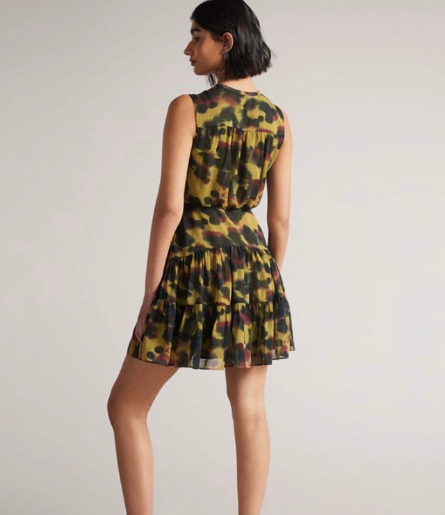 Ted Baker Elvinia print button-up chiffon mini dress-Sz. 0/2 - photo 5