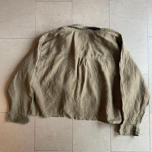 Everlane 100% Linen Dark Olive Brown Way Short Shirt - XL - photo 5