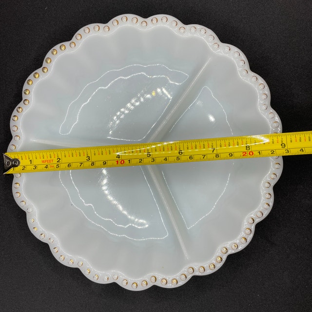 Vintage 50s Anchor Hocking Milk Glass Divided Dish - photo 4