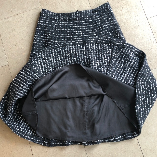 Gorgeous Pink Tartan Black + White A-line Tweed skirt-Size 0 - photo 2