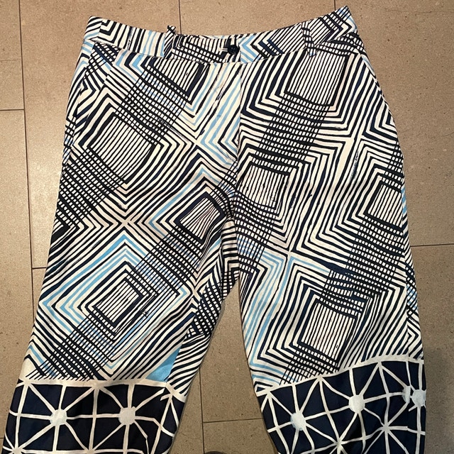 Geometric Print 100% Silk Vilagallo loose pants-Size 38/US 6 - photo 2