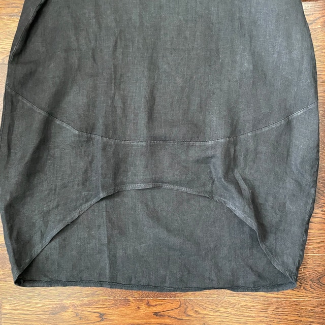 Vivian Shyu black linen top Tunic Blouse high-low hemline-S/M - photo 2