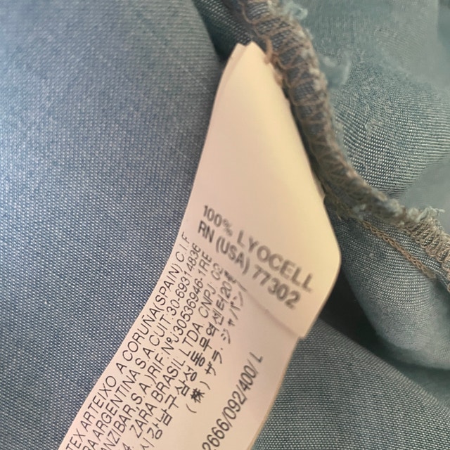 Zara Basic Blue Chambray Mini Tunic/Dress with Pockets- Large - photo 5