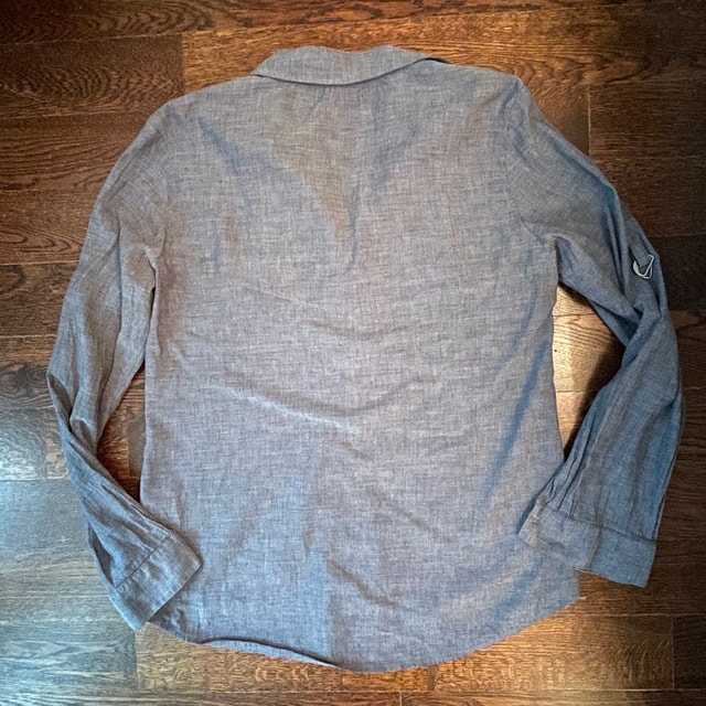 Eileen Fisher Grey Linen Cotton Blend Long Sleeve Shirt-Size XS - photo 3
