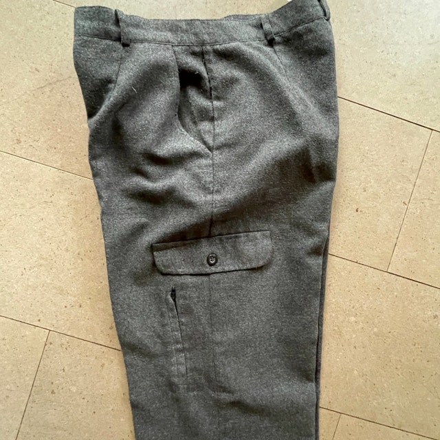 Vintage grey flannel-like pants -high waist wide leg-Size 7/8 - photo 4