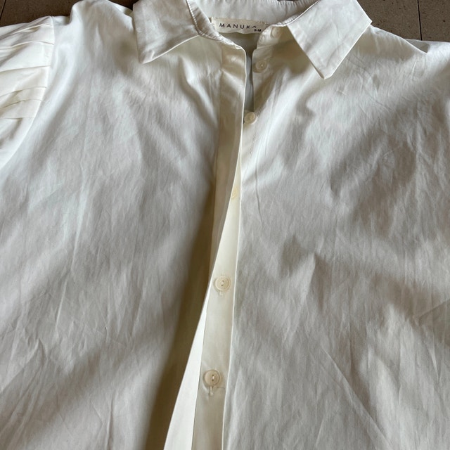 NWOT Manuka White Cotton Blouse/Shirt-Small/Medium - photo 3