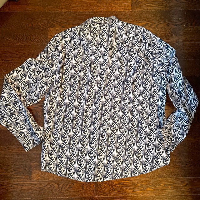 Club Monaco Mens Geo Palm 100% Linen Shirt Size XL - photo 4