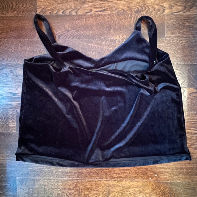 Luxurious Black Stretch Velvet Tank Top - Size XL - photo 4