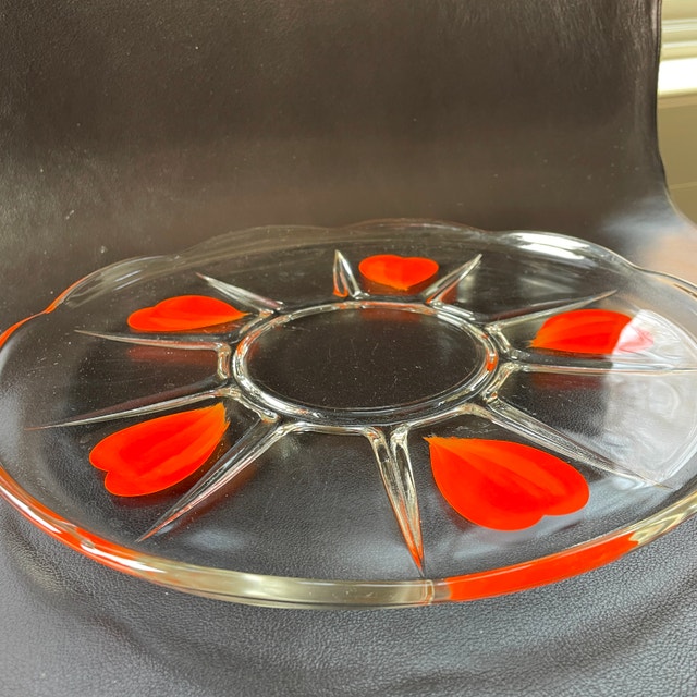 60s Orange Leaf Serving Platter Vintage MCM Anchor Hocking - photo 3