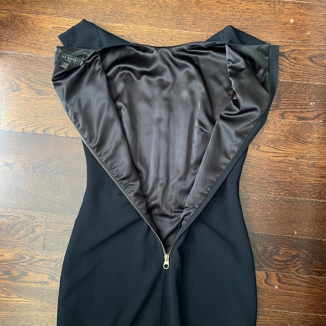 Ted Baker Black Sheath Cocktail Dress Cap Sleeve-Size 4 - photo 5