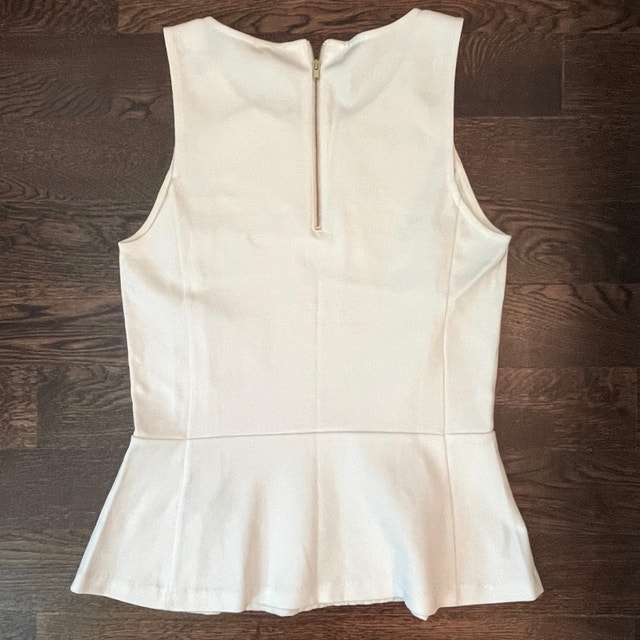 NEW J. Crew Cream Peplum sleeveless Top-Size XS-NWOT - photo 2
