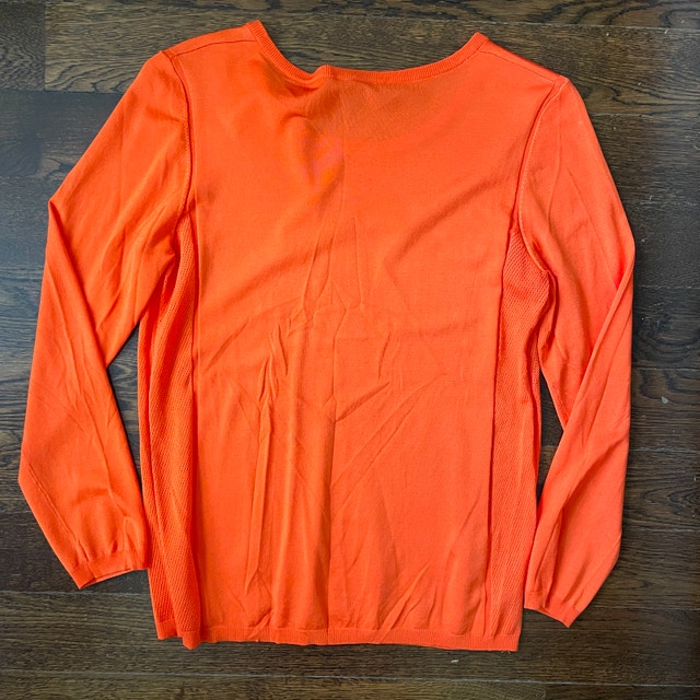 New Pink Tartan Orange Crew Neck Slinky Sweater - Large - photo 4