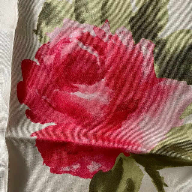 Vintage Coccinelle 100% Silk Scarf with Roses-Made in Italy - photo 5