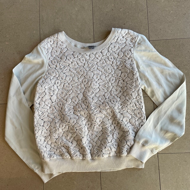 Vince Gray Embroidered Silk and Cotton Blouse Top-Medium