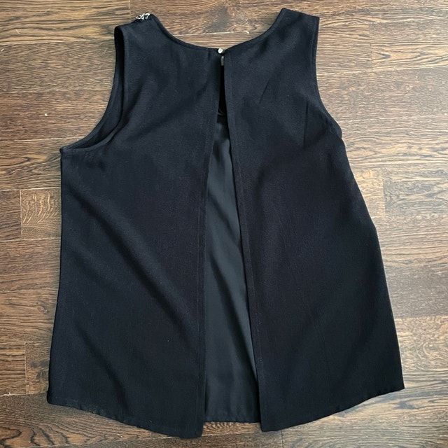 Jules & Leopold Black Rhinestone Trim Sleeveless Blouse Top-LGE - photo 4