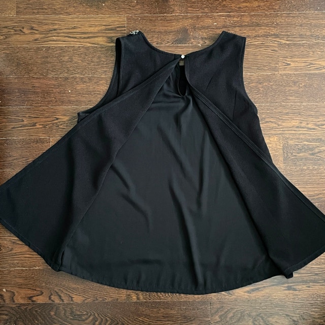 Jules & Leopold Black Rhinestone Trim Sleeveless Blouse Top-LGE - photo 5