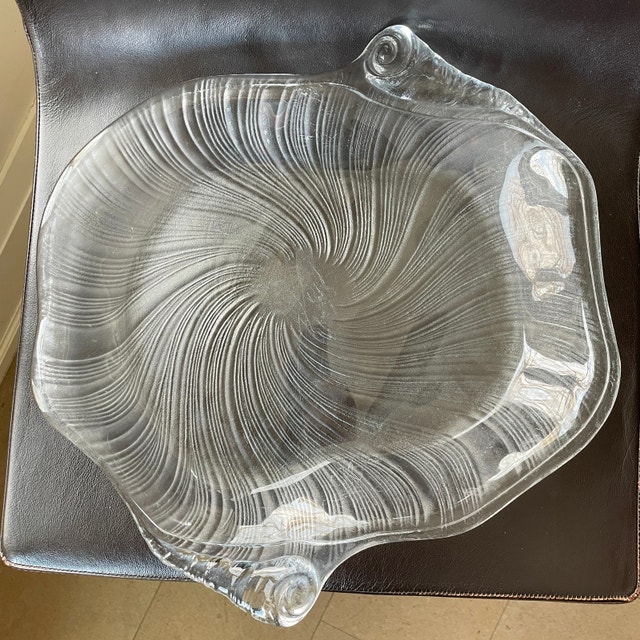 Vintage Mikasa Studio Nova crystal seashell serving platter-XL