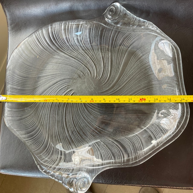 Vintage Mikasa Studio Nova crystal seashell serving platter-XL - photo 3