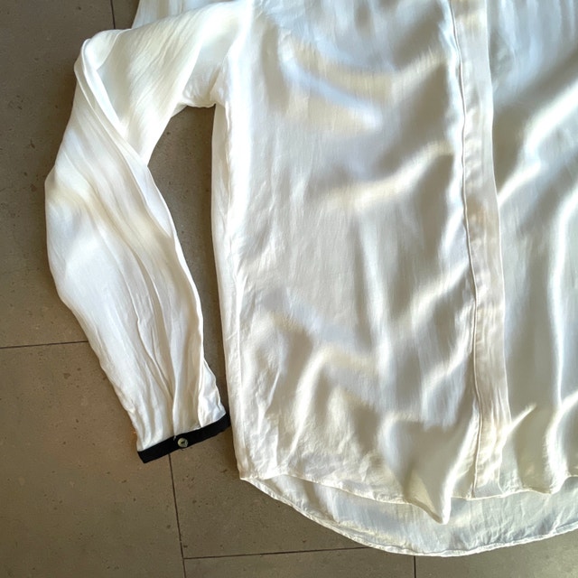 Maison Scotch White Blouse Shirt w/ Beaded Collar-Small - photo 2