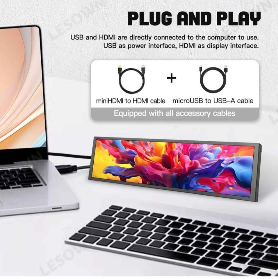 8.8 inch Wide Touch Screen Monitor 480x1920 LCD Display - photo 2