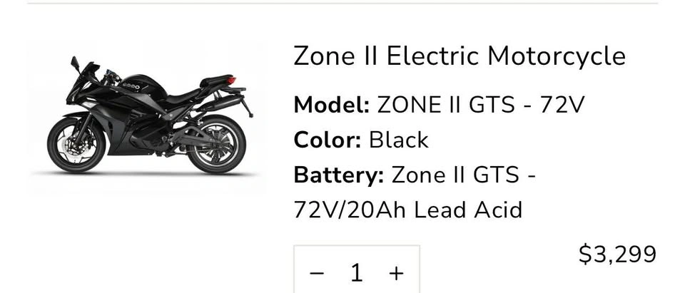 EMMO Zone II GTS Black Electric Motorcycle - photo 3