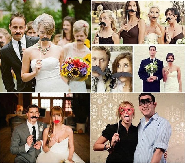 Funny Wedding Decoration Photo booth Prop On Stick, 76 pcs - photo 2