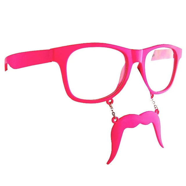 Funny Handlebar Mustache Pink Sunglasses