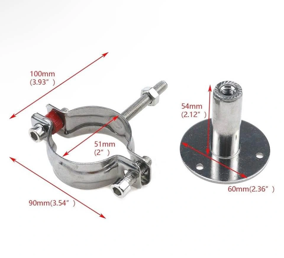 2 Pcs Stainless Steel Adjustable Pipe Support Brackets - photo 2