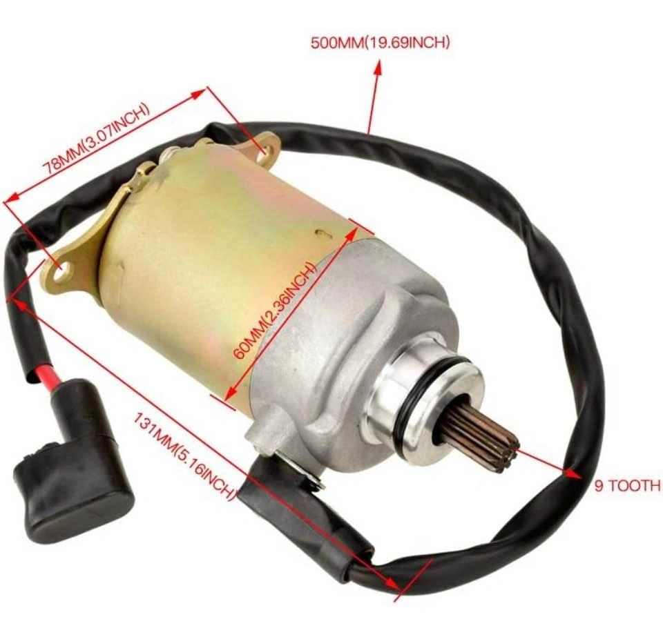 9 Teeth Starter Motor for GY6 150cc Go Karts & Scooters - photo 4