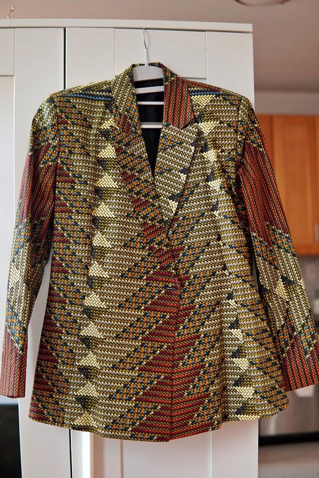 Women's tailored Ankara print blazer