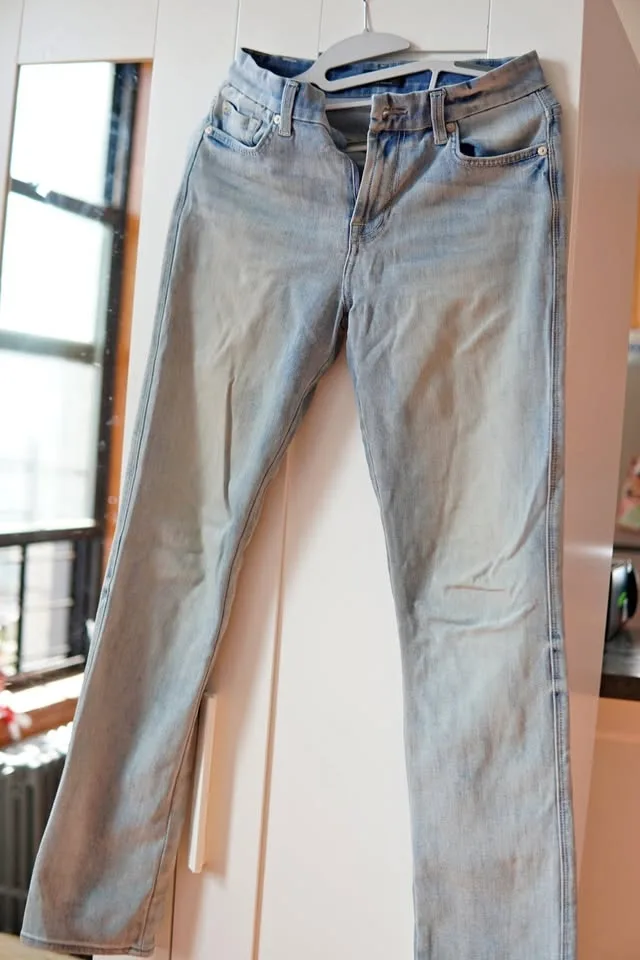 Light wash denim jeans
