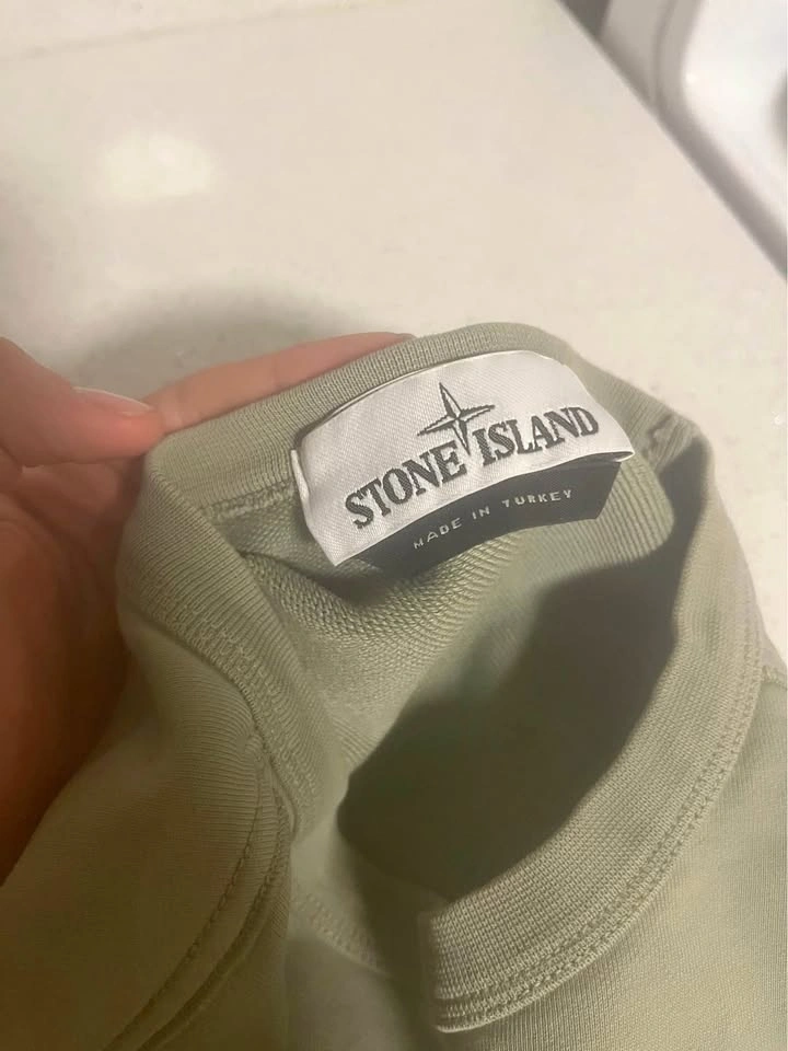 Green stone island crewneck authentic